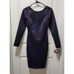 Kardashian Kollection Size Xs Scoop Back Navy Blue Bodycon Dress Cocktail Party